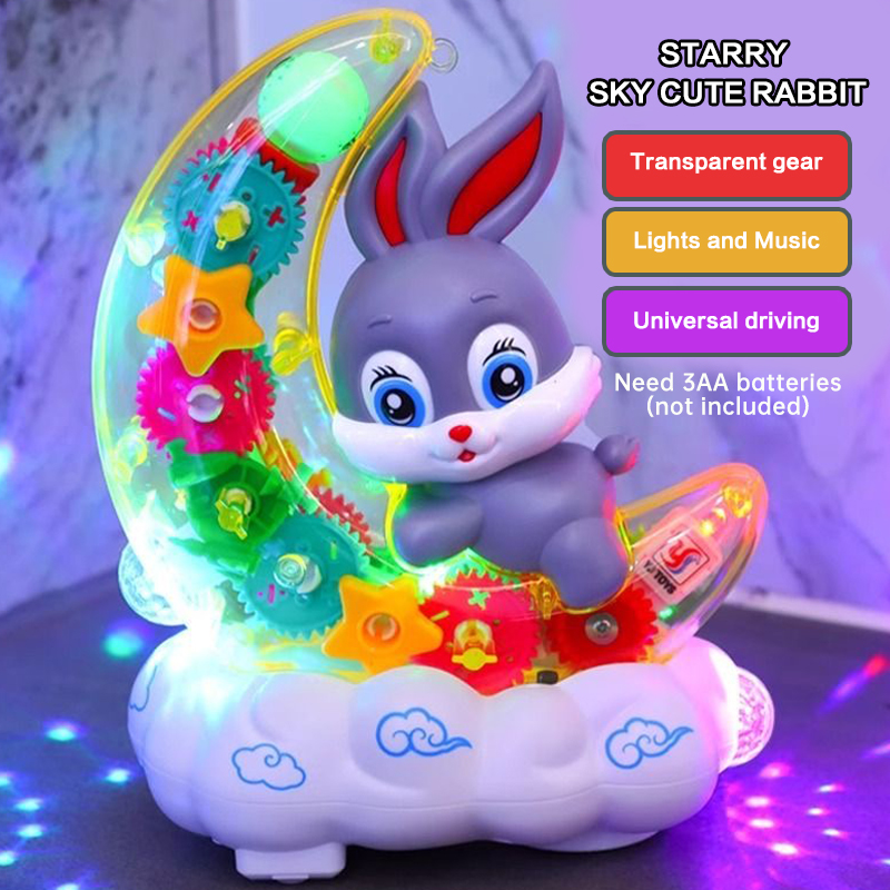 Baby Gear - Moon Rabbit elektrische speelgoedscooter met transparant