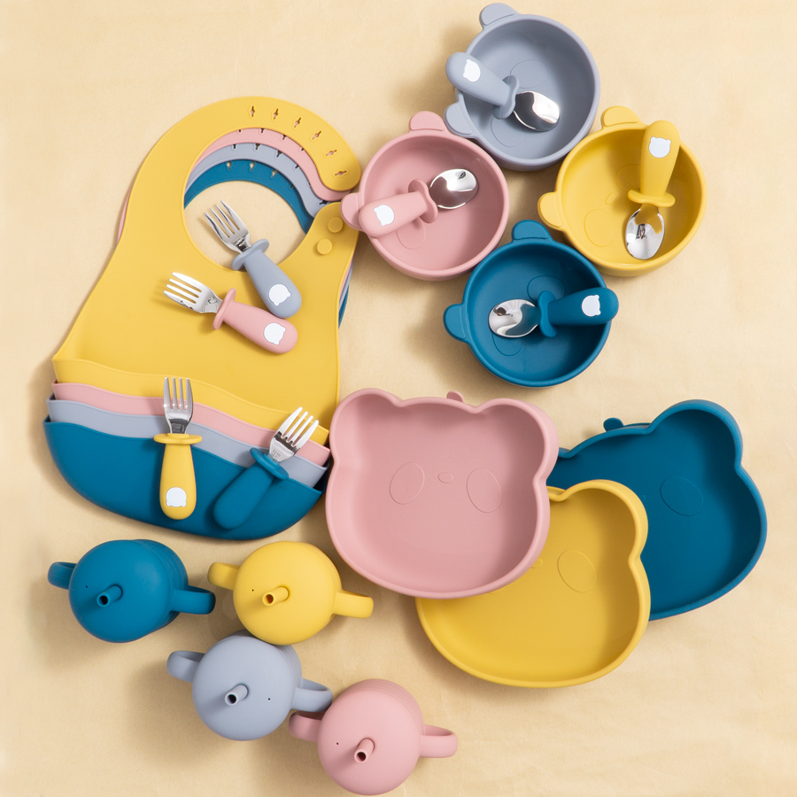 Waterproof Baby Bibs Silicone - Nieuwe Ontwerp Cartoon Dier Bear Shape