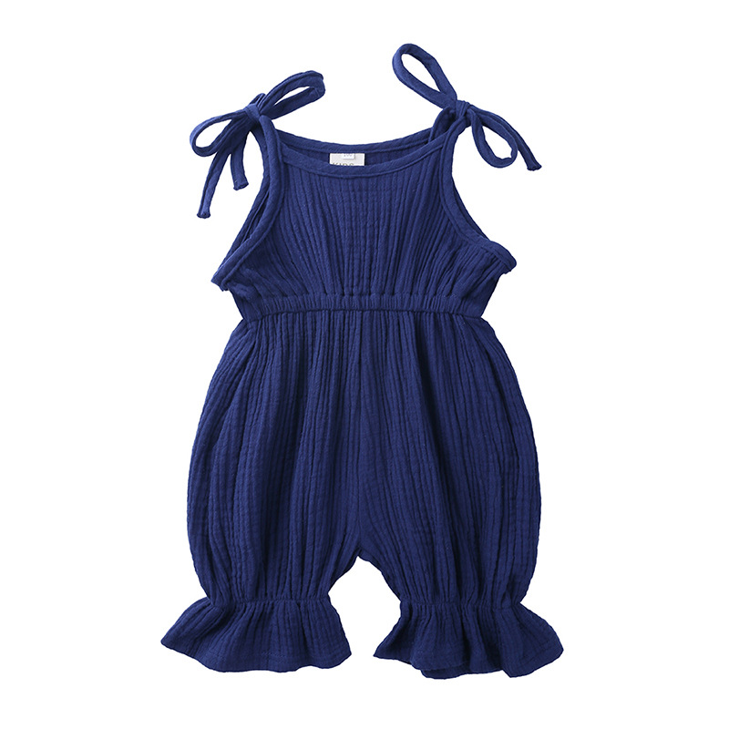 Zomer outfits baby meisje kled - Baby Summer Linen Sleeveless Jumpsuit recensie en prijs